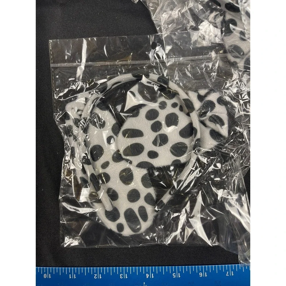 Set of 10 Dalmatian Dog Costume Accessory Set‎ Headband Tail Choker Tulle DIY